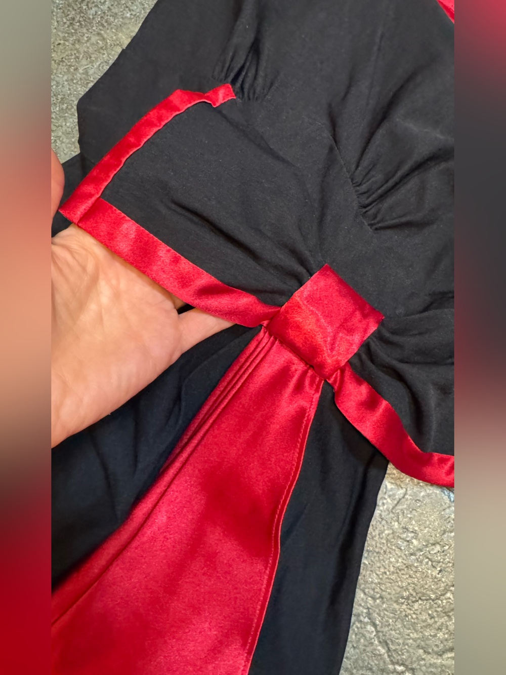 Stop Staring Black One-Shoulder Sheath Dress with Red Trim & Ruffle S - Picture 11 of 11